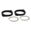 Exhaust flange and retainer kit. Black - 84-22 B.T.; 86-22 XL; 08-12(NU)XR1200; 87-10(NU)Buell XB