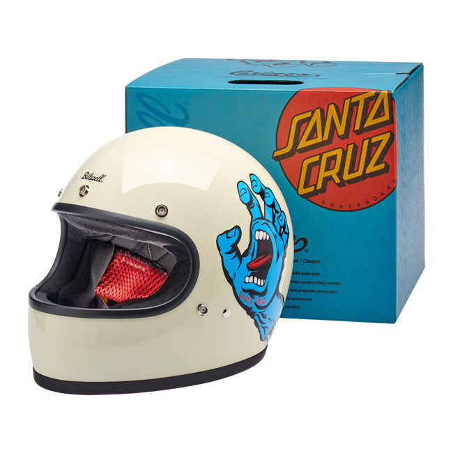 Biltwell Gringo Santa Cruz handmade helmet vintage white – Roadside Repair Shop