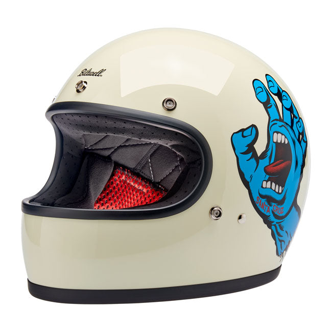 full face biltwell motorcycle helmets Biltwell Gringo Santa Cruz handmade helmet vintage white – Roadside Repair  Shop