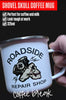 Coffee Mug Enamel Shovel skull