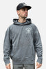 Grey washed shovel skull hooded sweat - comfort fit