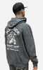 Grey washed shovel skull hooded sweat - comfort fit