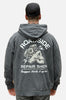 Grey washed shovel skull hooded sweat - comfort fit
