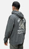 Grey washed shovel skull hooded sweat - comfort fit
