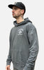 Grey washed shovel skull hooded sweat - comfort fit