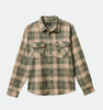 BRIXTON BOWERY STRETCH L/S FLANNEL - TREKKING GREEN/OAT MILK