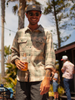 BRIXTON BOWERY STRETCH L/S FLANNEL - TREKKING GREEN/OAT MILK