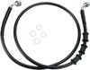 FRONT BRAKE LINE BLACK VINYL COATED STAINLESS STEEL EXTENDED 2"