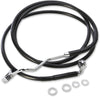 BRAKE LINE KIT EXTENDED UPPER FRONT LENGTH BLACK VINYL/STAINLESS STEEL + 6"
