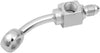 REAR BRAKE LINE BANJO BOLT ADAPTER CHROME AN-3 35° W/ BRAKE LIGHT SWITCH HOLE