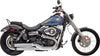 MUFFLER 3" SLIP ON PERFORMANCE W/ BLACK SLASH-CUT END CAP CHROME
