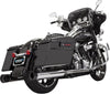 MUFFLER 4" STRAIGHT CAN CHROME W/3 STEPPED TUNED BAFFLE POLISHED END CAP BLACK