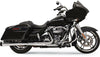 MUFFLER SLIP-ON 4" CHROME DNT PERFORMANCE MEGAPHONE BLACK END CAPS