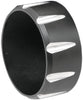 END CAP STRAIGHT CUT FOR 3" MUFFLER BLACK W/ CONTRAST FLUTES