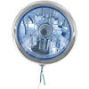CHROME 5-3/4" DIAMOND-STYLE BOTTOM-MOUNT HEADLIGHT WITH VISOR BEZEL
