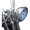 CHROME 5-3/4" DIAMOND-STYLE BOTTOM-MOUNT HEADLIGHT ASSEMBLY FOR SPRINGER