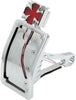 TAILLIGHT LED MALTESE CROSS W/ CURVED VERTICAL SIDE-MOUNT LICENSE PLATE