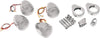 TURN SIGNAL KIT DEUCE RED/AMBER LED CLEAR HONEYCOMB LENS