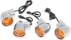 TURN SIGNAL KIT BULLET STYLE AMBER CHROME