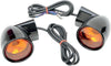 FRONT LED TURN SIGNAL BLACK W/ ORANGE LENS