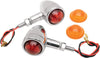 MINI-BULLET MARKER LIGHTS AMBER/RED LENS CHROME