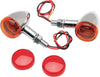 MINI-DEUCE MARKER LIGHTS STUD-MOUNT AMBER/RED LENS CHROME