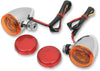 MINI-DEUCE MARKER LIGHTS BOLT-MOUNT AMBER/RED LENS CHROME