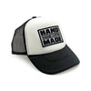 WANNABE CHOPPERS TRUCKER CAP WHITE BLACK