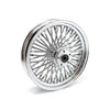 MCS RADIAL 48 FAT SPOKE REAR WHEEL 3.50 X 16 CHROME. TUV