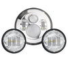 Complete set Daymaker 7 inch en 4.5 mistlampen chroom