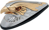 GOLDEN EAGLE HEAD W/ AMBER EYES LARGE FRONT FENDER ORNAMENT