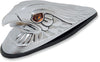 CHROME EAGLE HEAD W/ AMBER EYES LARGE FRONT FENDER ORNAMENT