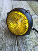 Koplamp bates style zwart met gele lens 4.5 inch
