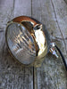 KOPLAMP CHROOM MET GOUDEN RING 4.5 INCH