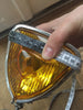 TRIANGLE HEADLIGHT CHROME WITH YELLOW LENS