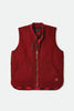 BRIXTON ABRAHAM REVERSIBLE VEST - DARK BRICK/RED BUFFALO PLAID