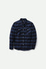 BRIXTON BOWERY STRETCH L/S CROSSOVER FLANNEL - NAVY